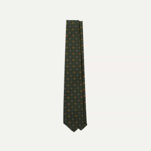 Green Medallion Print 36oz Madder Silk Self Tipped Tie