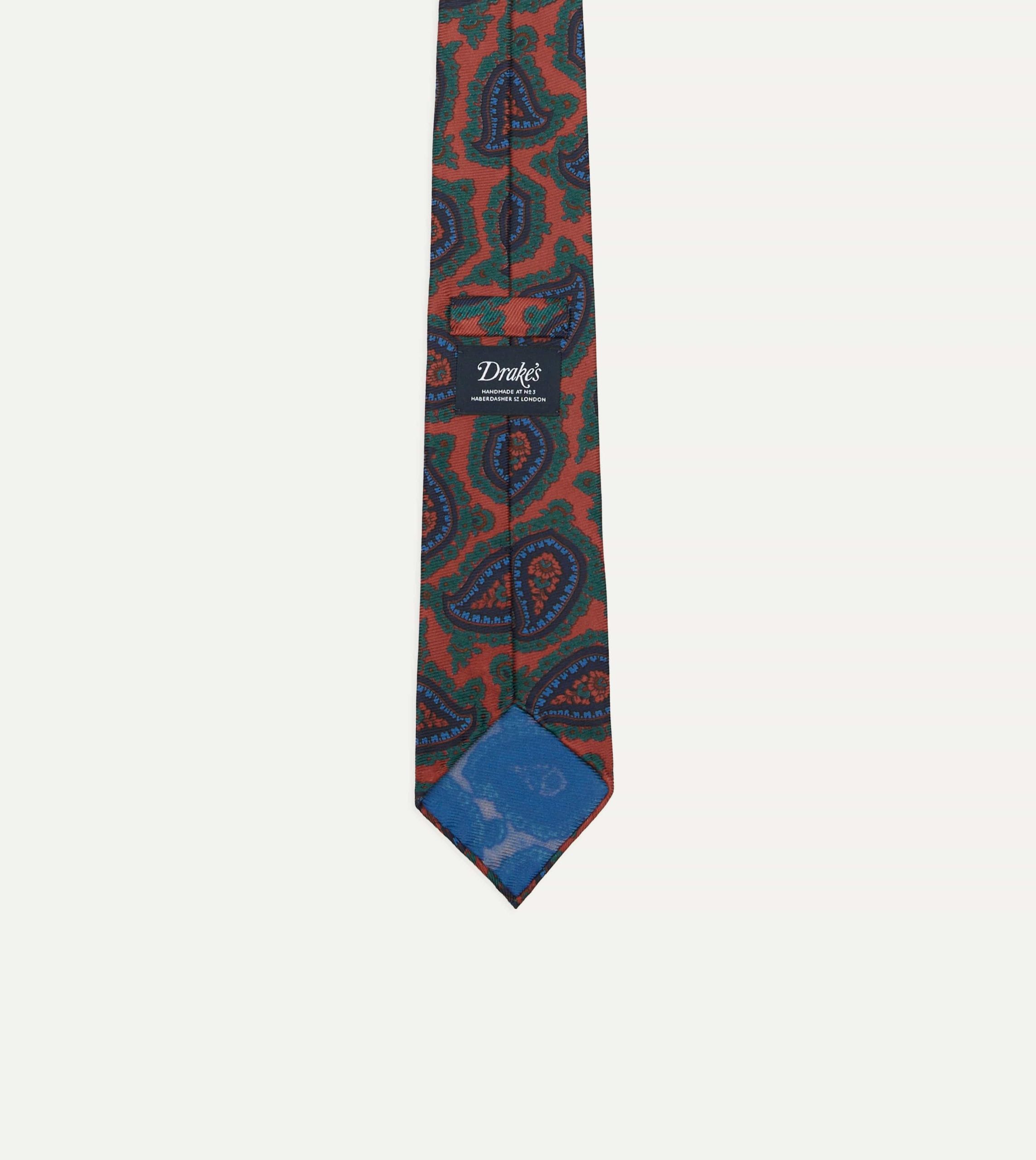 Red Big Paisley Print 40oz Madder Silk Tie - Image 3