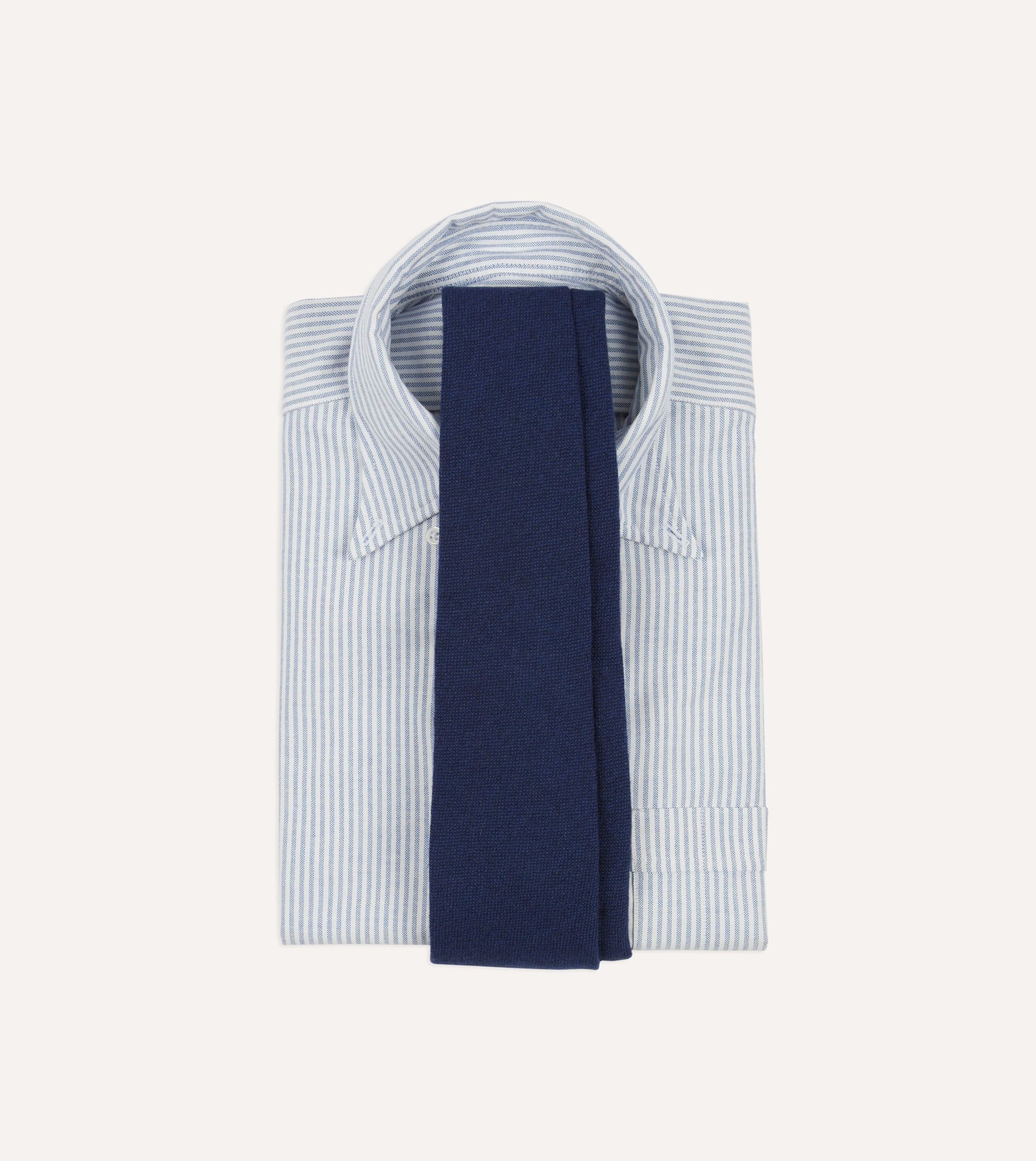 Indigo Pure Cashmere Solid Tipped Tie - Image 2