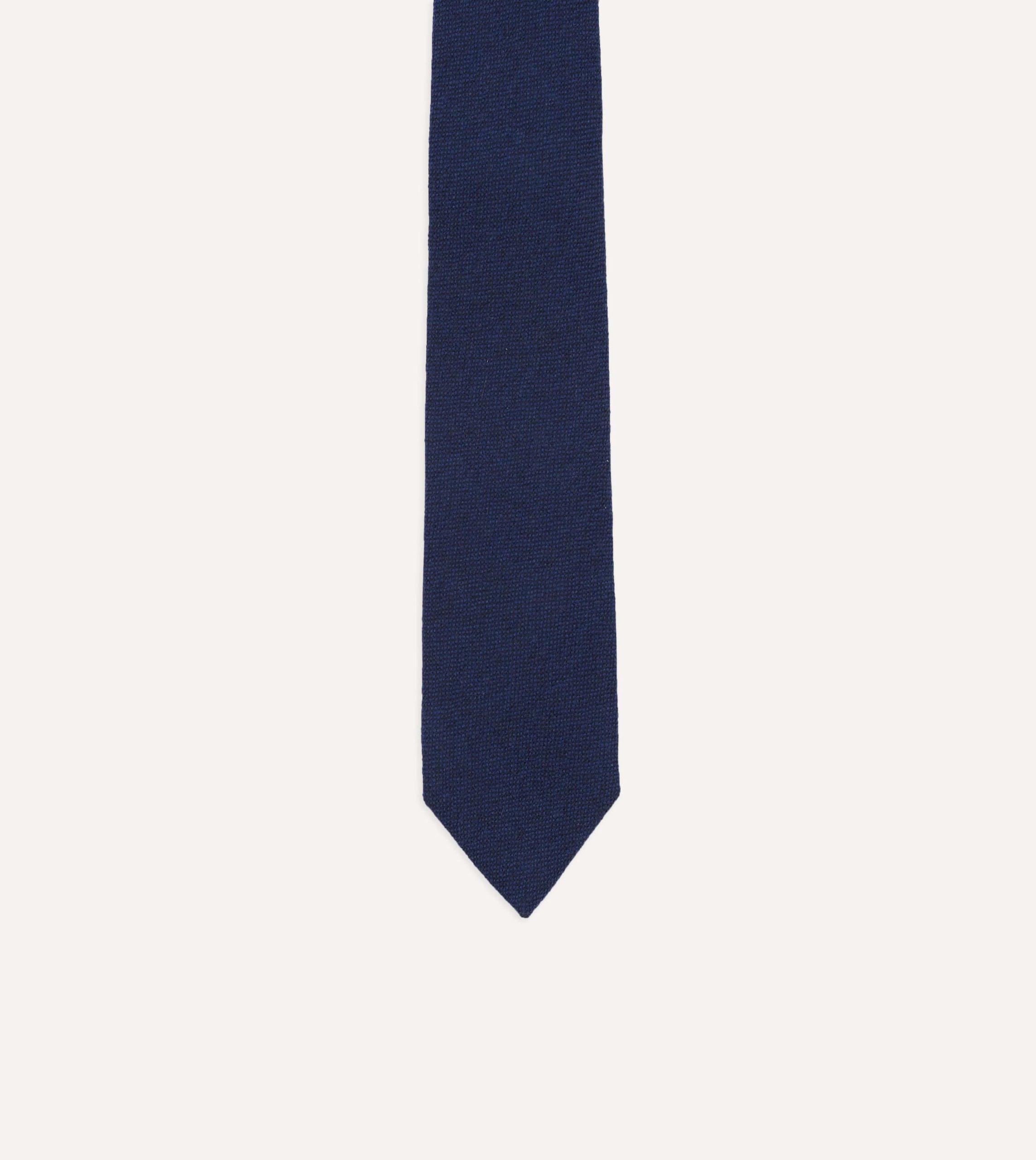 Indigo Pure Cashmere Solid Tipped Tie - Image 4