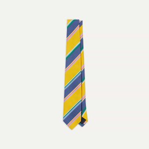 Yellow Multi Stripe Silk Tipped Tie