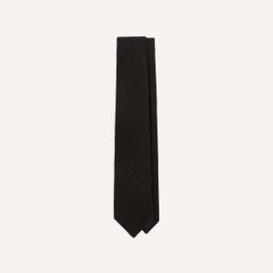 Black Pure Cashmere Solid Tipped Tie