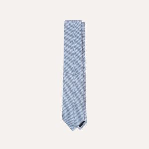 Blue Houndstooth Mogador Silk Tipped Tie