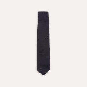Dark Navy Hand Rolled Large Knot Grenadine Tie
