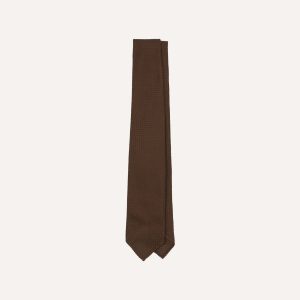 Brown Hand Rolled Large Knot Grenadine Tie