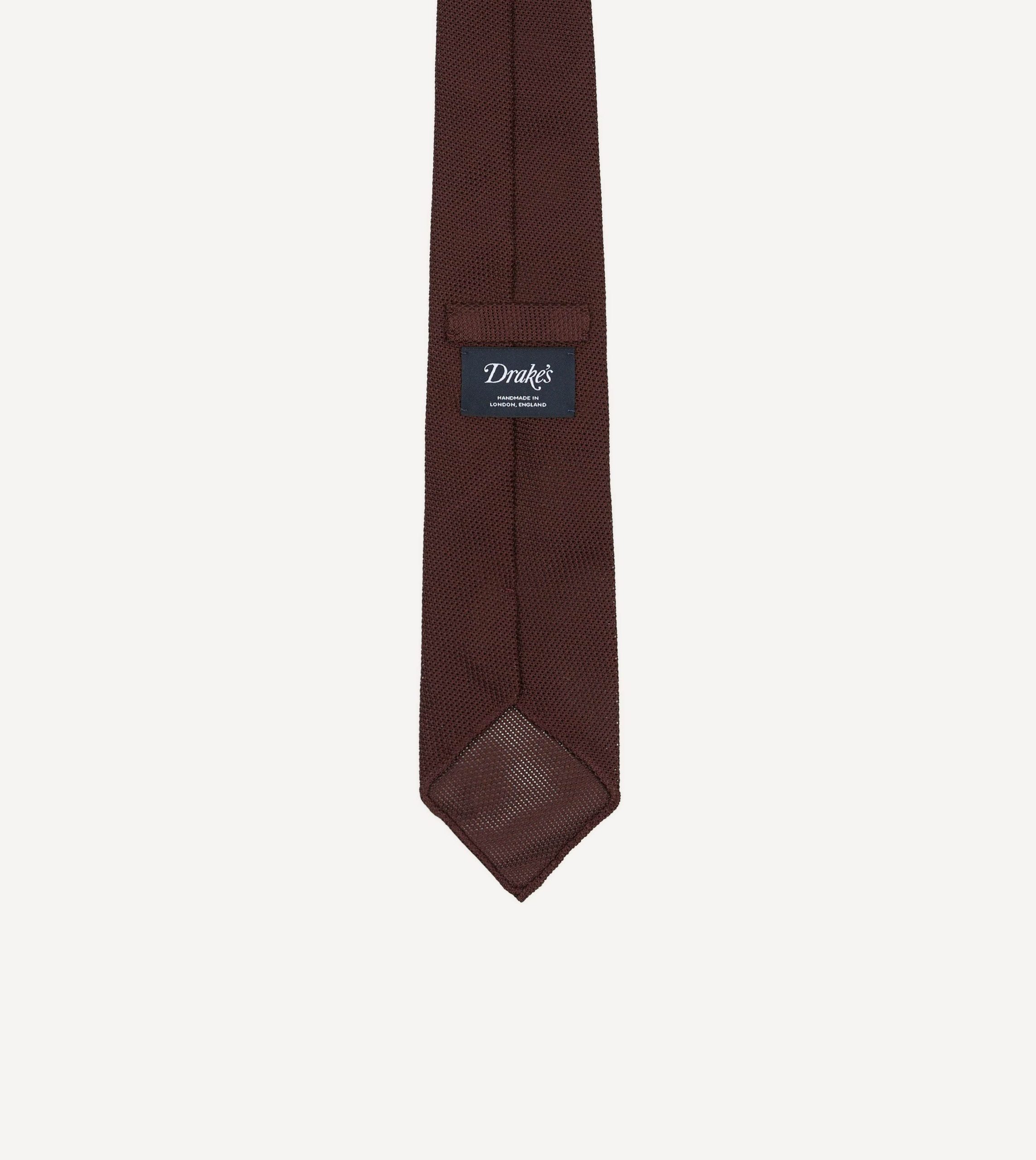 Burgundy Fine Woven Grenadine Silk Hand Rolled Tie - Image 4