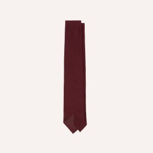 Maroon Fine Woven Grenadine Silk Hand Rolled Tie