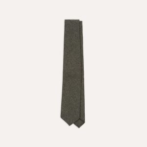 Grey Brushed Solid Hand Rolled Wool Tie