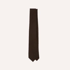 Brown Shantung Silk Hand-Rolled Tie