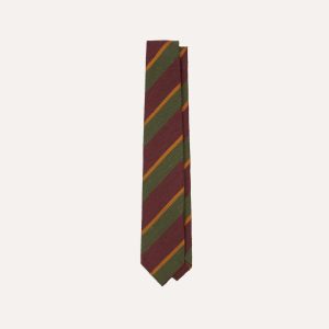 Burgundy Multi Stripe Shantung Silk Tie