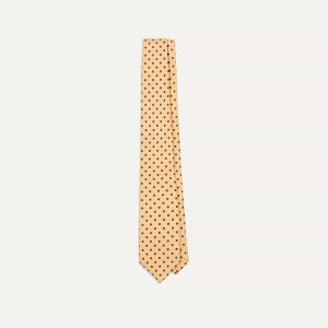 Gold Circular Dot Silk Self Tipped Tie