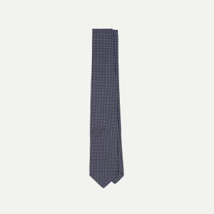 Navy Micro Polka Dot Silk Self-Tipped Tie