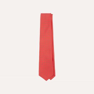 Red Small Spot Silk Self-Tipped Tie
