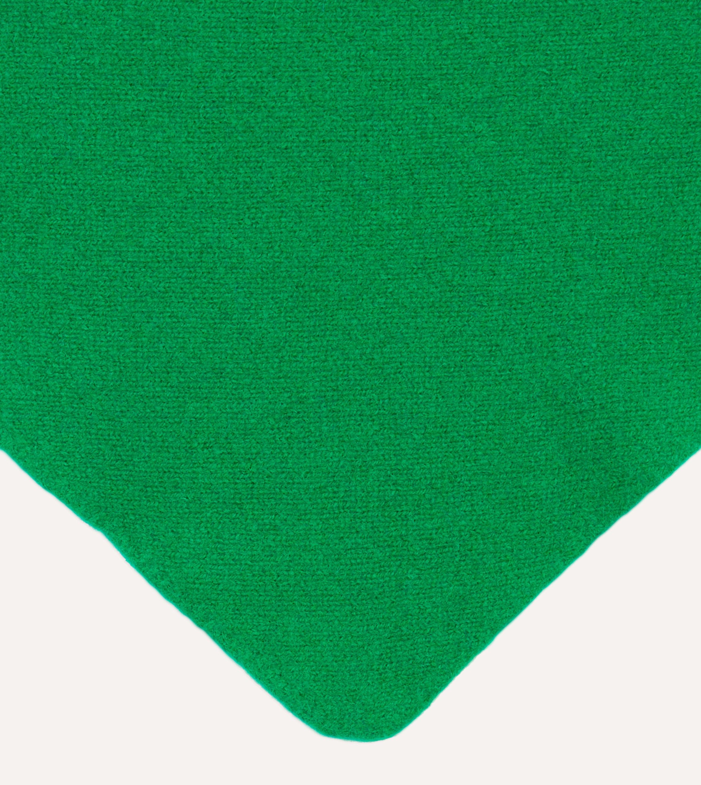 Green Lambswool Triangle Neck Scarf - Image 3