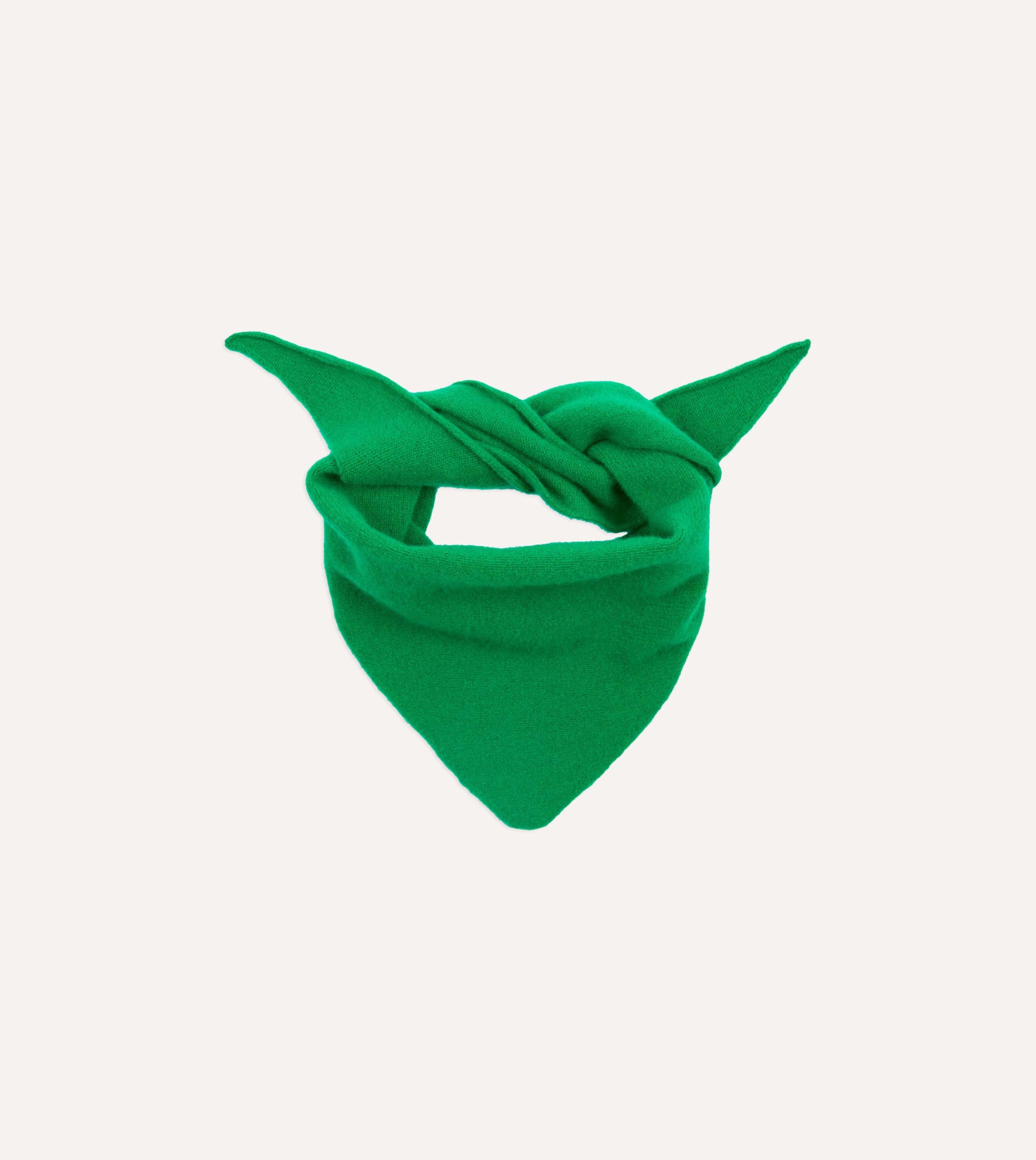 Green Lambswool Triangle Neck Scarf - Image 5