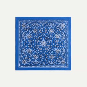Blue Paisley Print Cotton Bandana