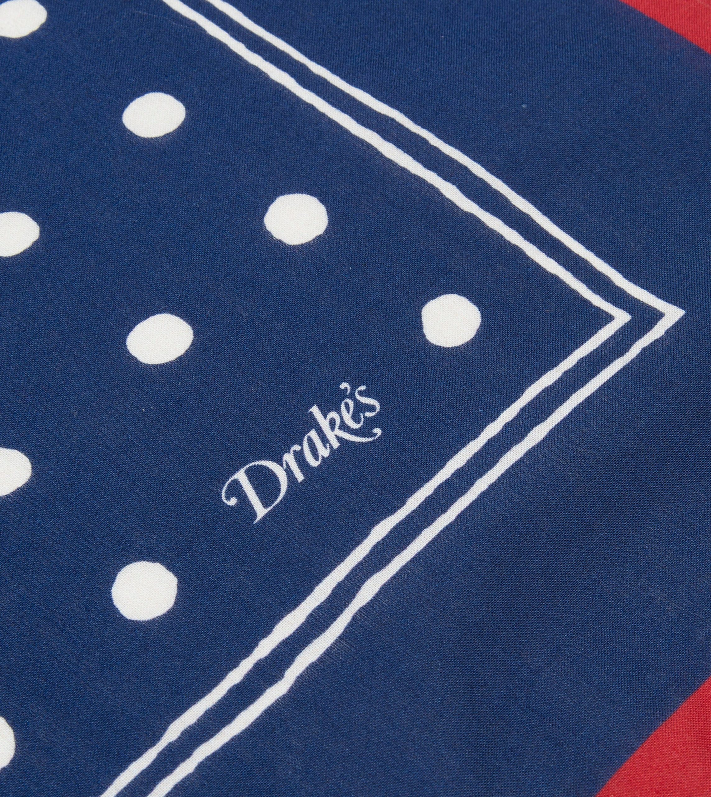 Navy Polka Dot Print Bandana - Image 4