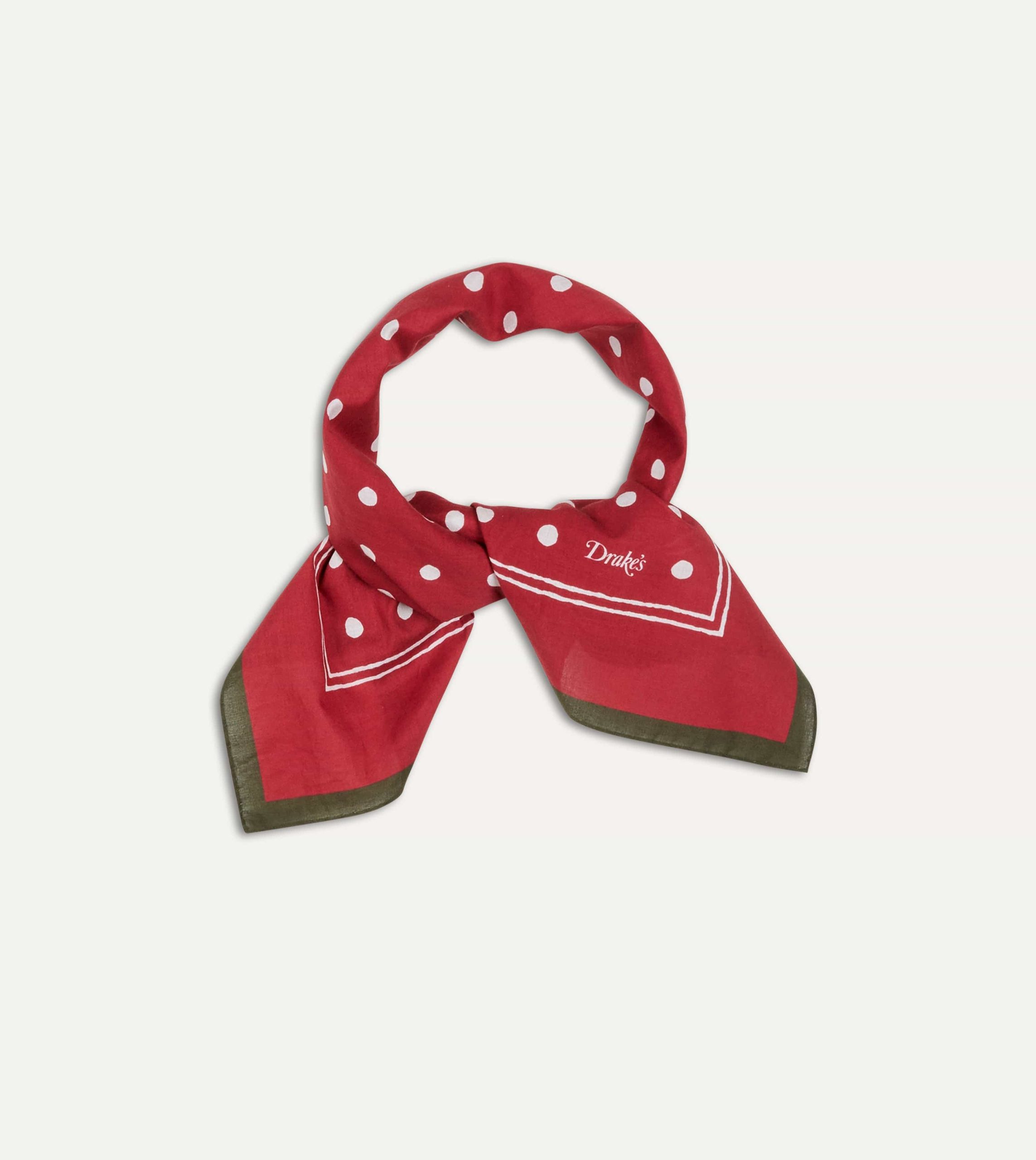 Red Polka Dot Print Bandana - Image 5
