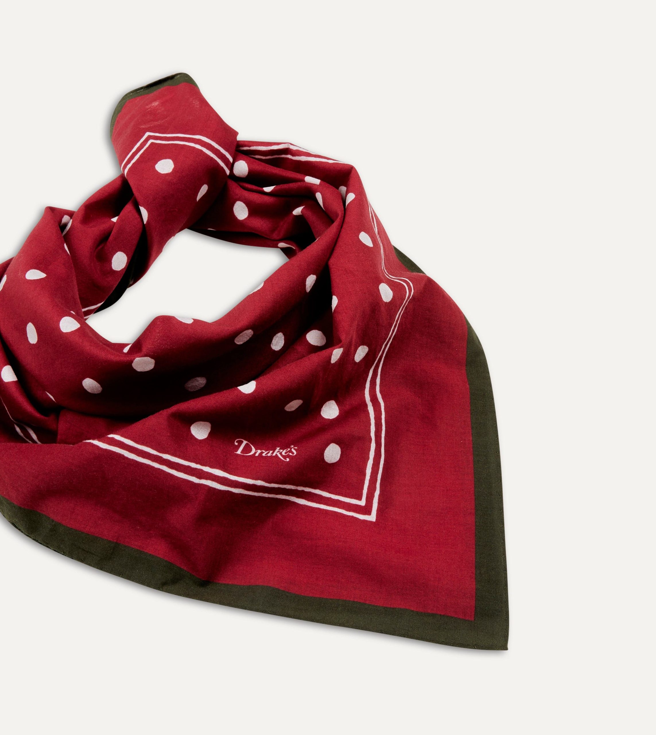 Red Polka Dot Print Bandana - Image 3