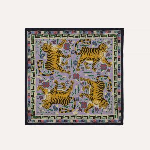 Shoyoroll by Drake's Tiger Print Wool-Silk Bandana