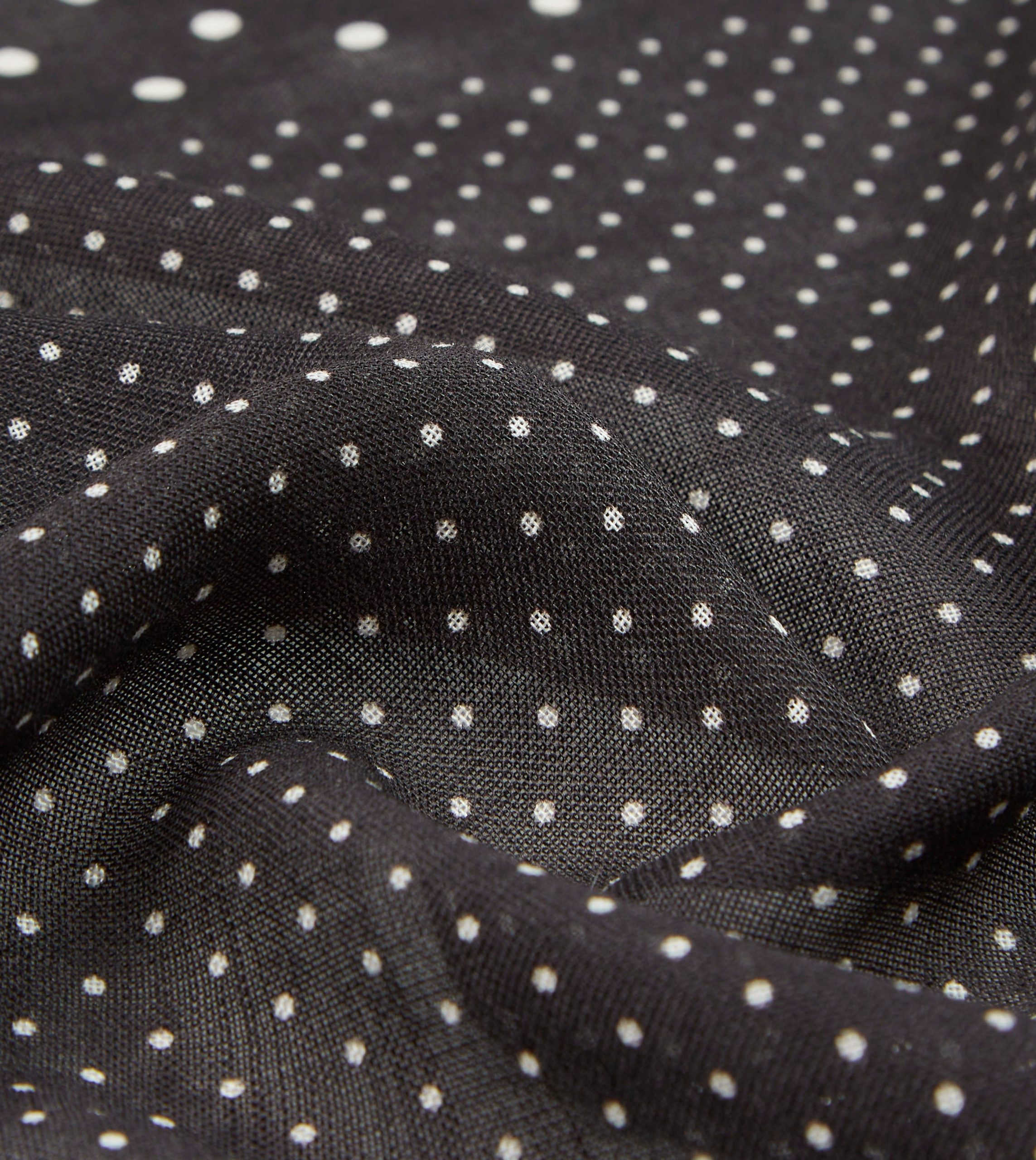 Brown Spots Print Wool-Silk Pocket Square - Image 2