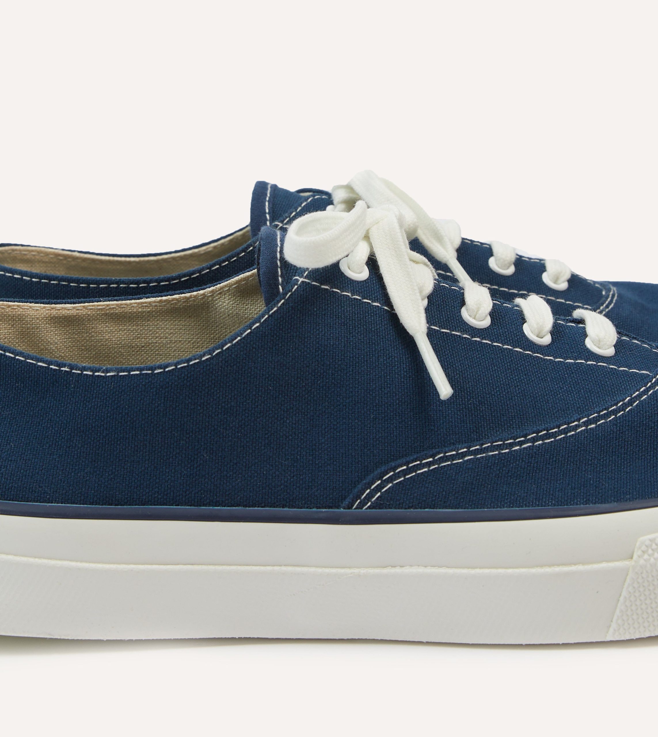 Wakouwa by Anatomica Navy Cotton Canvas Oxford Trainers - Image 3