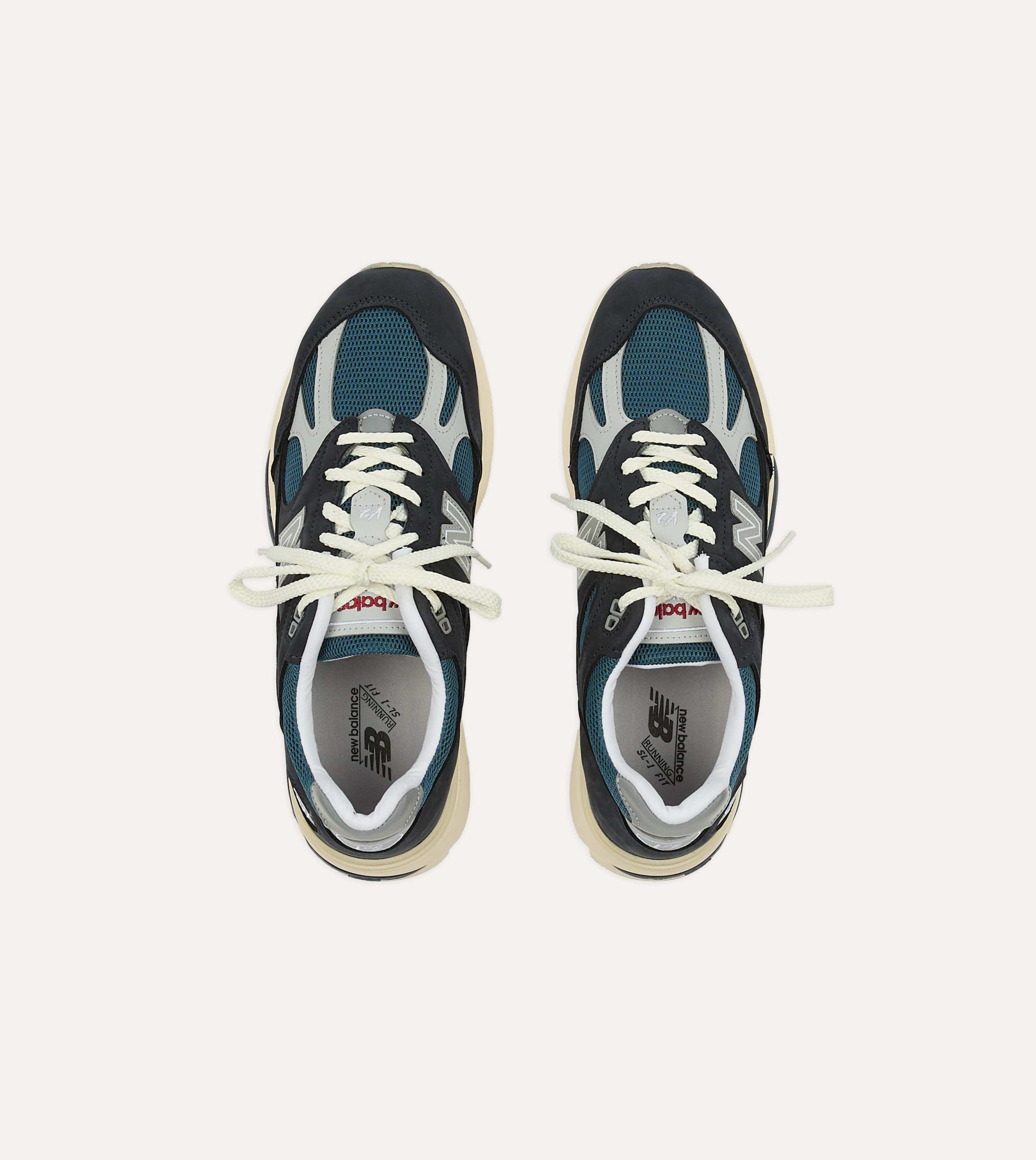 New Balance Navy 'Vintage Sport' Made in UK 991v2 Trainers - Image 4