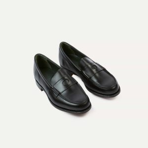 Black Calf Leather Charles Mk II Goodyear Welted Penny Loafer