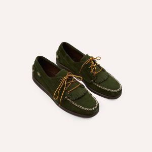 Drake's by Sebago Campsides Askook Kilt Green Suede Shoe