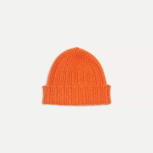 Orange Geelongora Ribbed Knit Cap