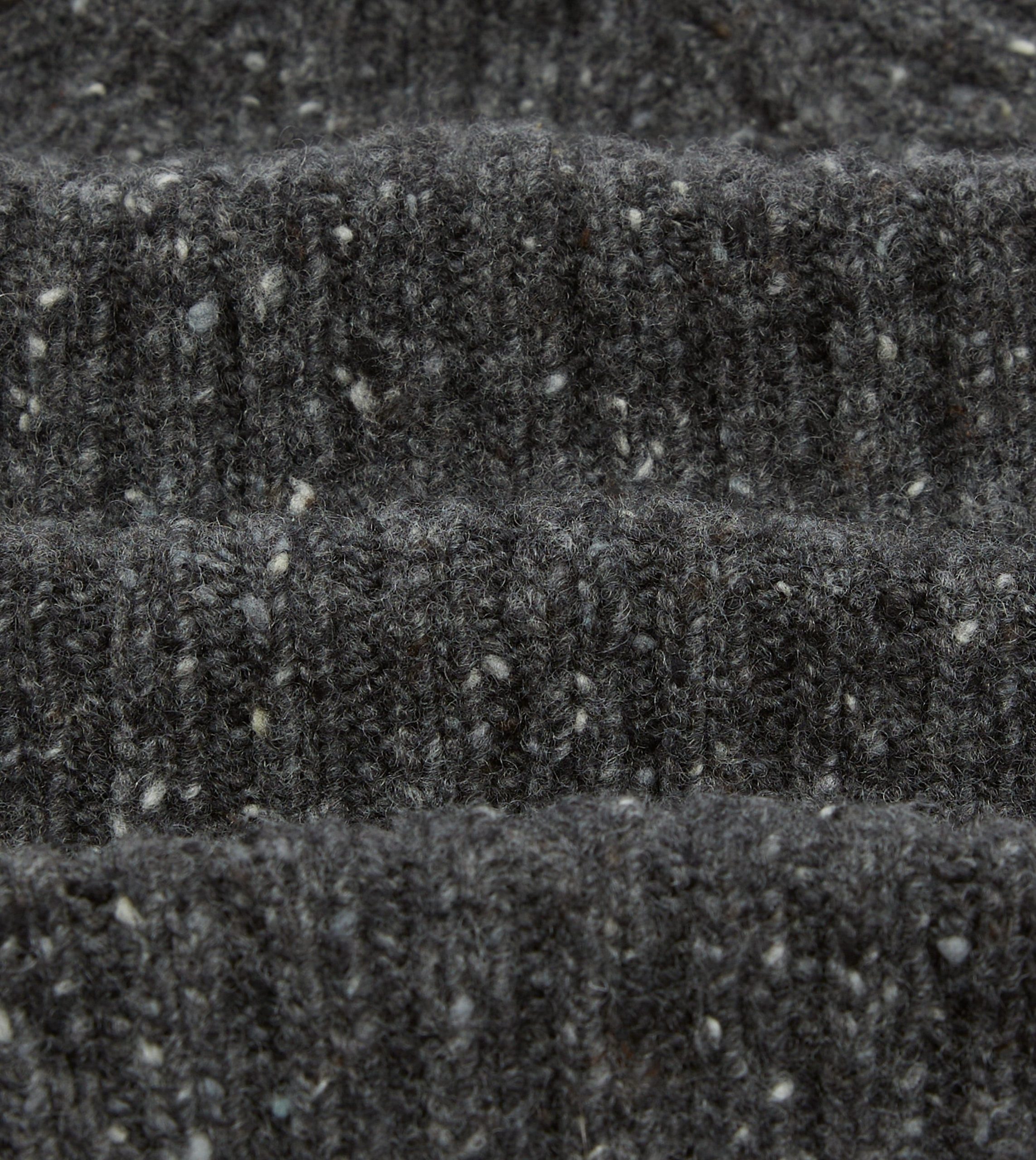 Grey Donegal Ribbed Merino Knit Cap - Image 2