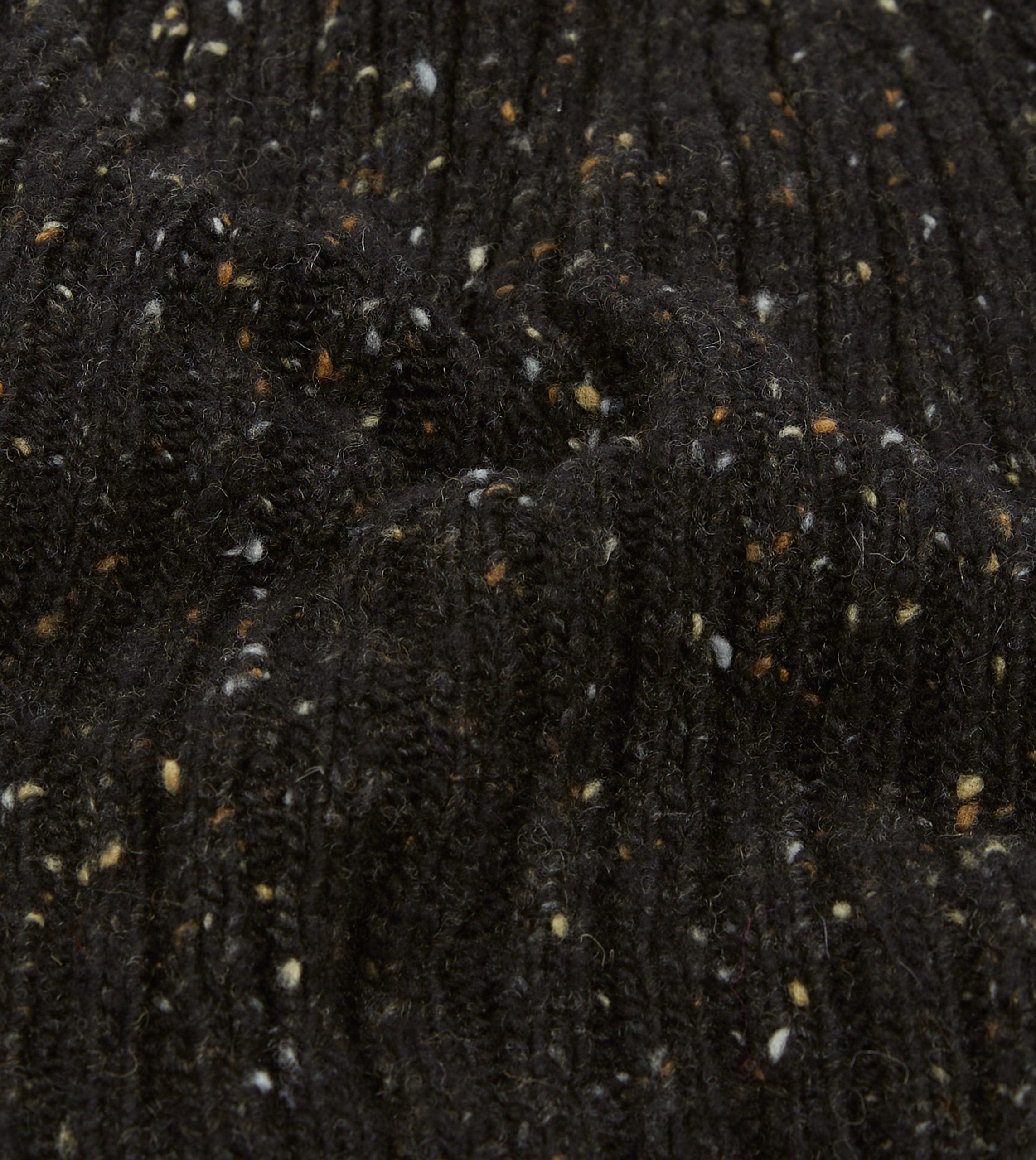 Dark Brown Donegal Ribbed Merino Knit Cap - Image 2