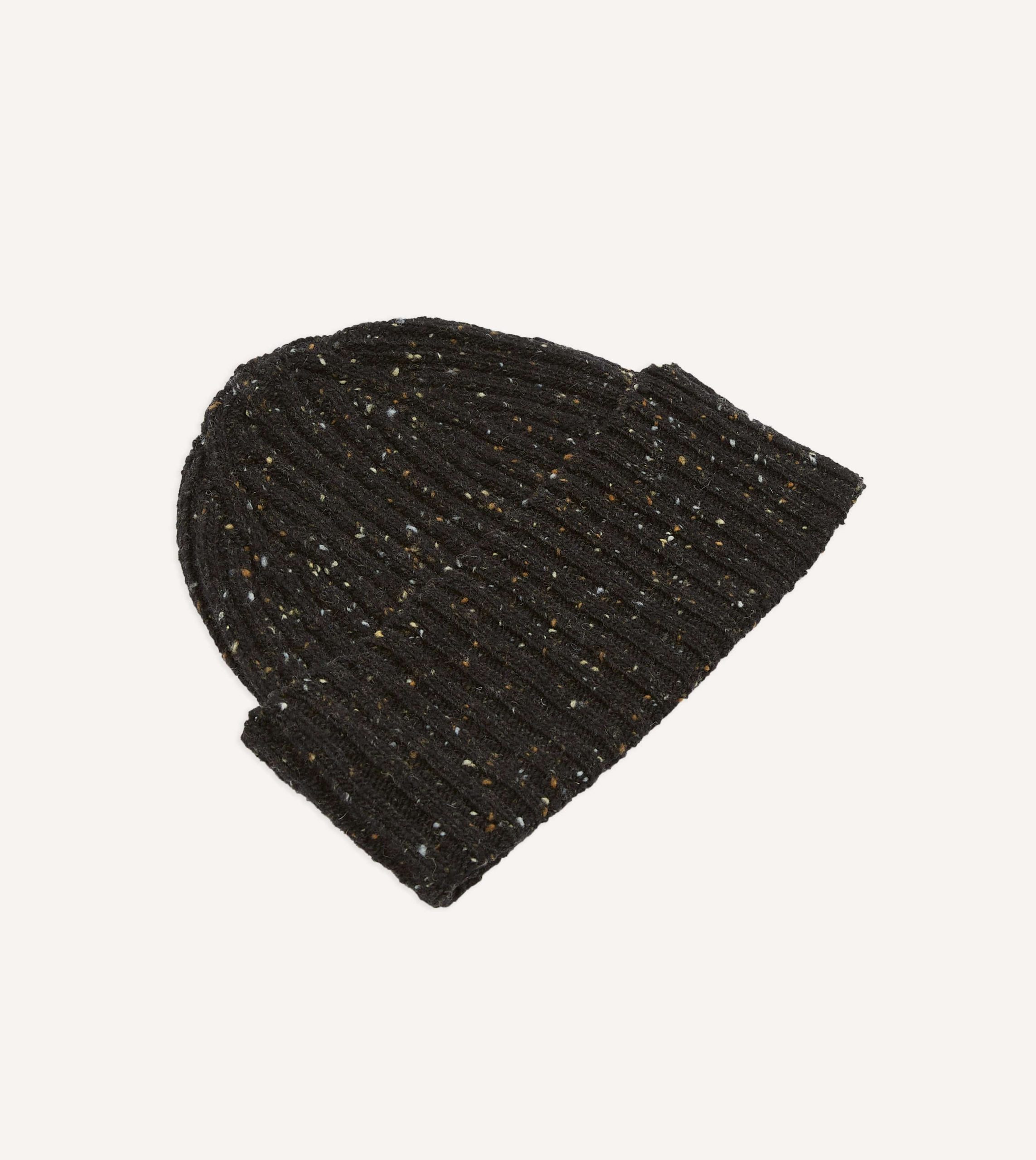 Dark Brown Donegal Ribbed Merino Knit Cap - Image 4