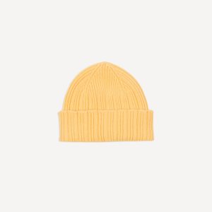 Yellow Geelongora Ribbed Knit Cap