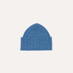 Sky Blue Geelongora Ribbed Knit Cap