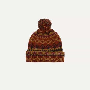 Chamula Brown Fairisle Merino Knit Cap