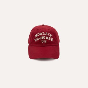 Red Morlaix Plombeé '77 Cotton Twill Baseball Cap