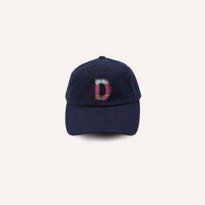 Navy Madras 'D' Appliqué Cotton Twill Baseball Cap
