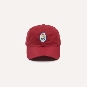Red Flower Emblem Cotton Baseball Cap