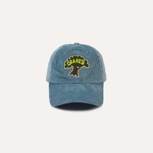 Blue Tree Emblem Cotton Corduroy Baseball Cap
