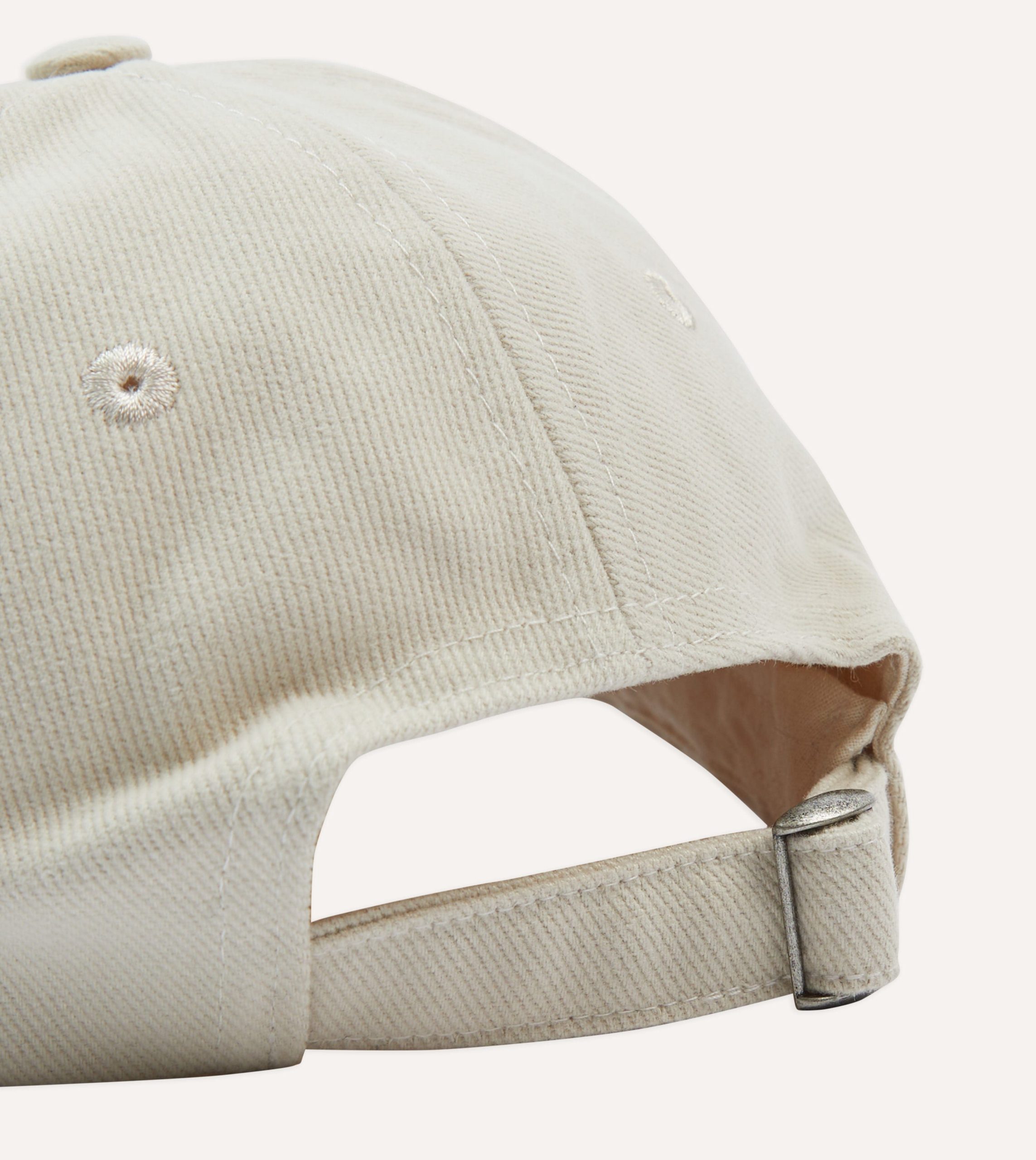 Ecru Peacock Emblem Cotton Baseball Cap - Image 2