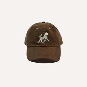 Brown Horse Emblem Moleskin Baseball Cap