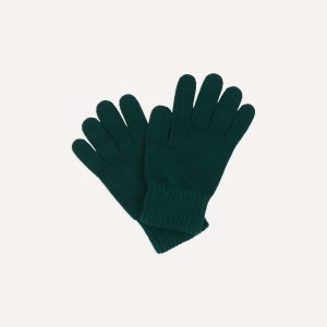 Forest Green Cashmere Knitted Gloves