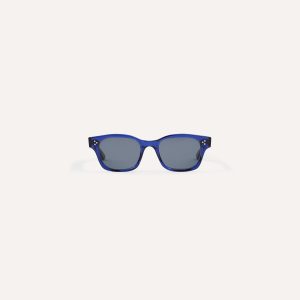 Drake's by Ransome Bottle Blue Rectangle Frame Sunglasses