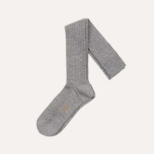 Light Grey Wool Over-The-Calf Socks