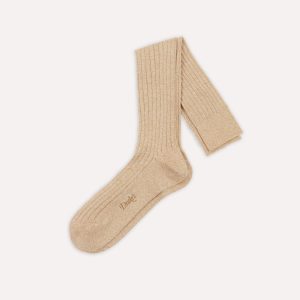 Oatmeal Cotton Over-the-Calf Socks