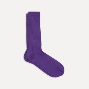 Purple Wool Mid-Calf Socks