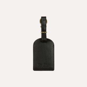 Il Bisonte Black Leather Luggage Tag