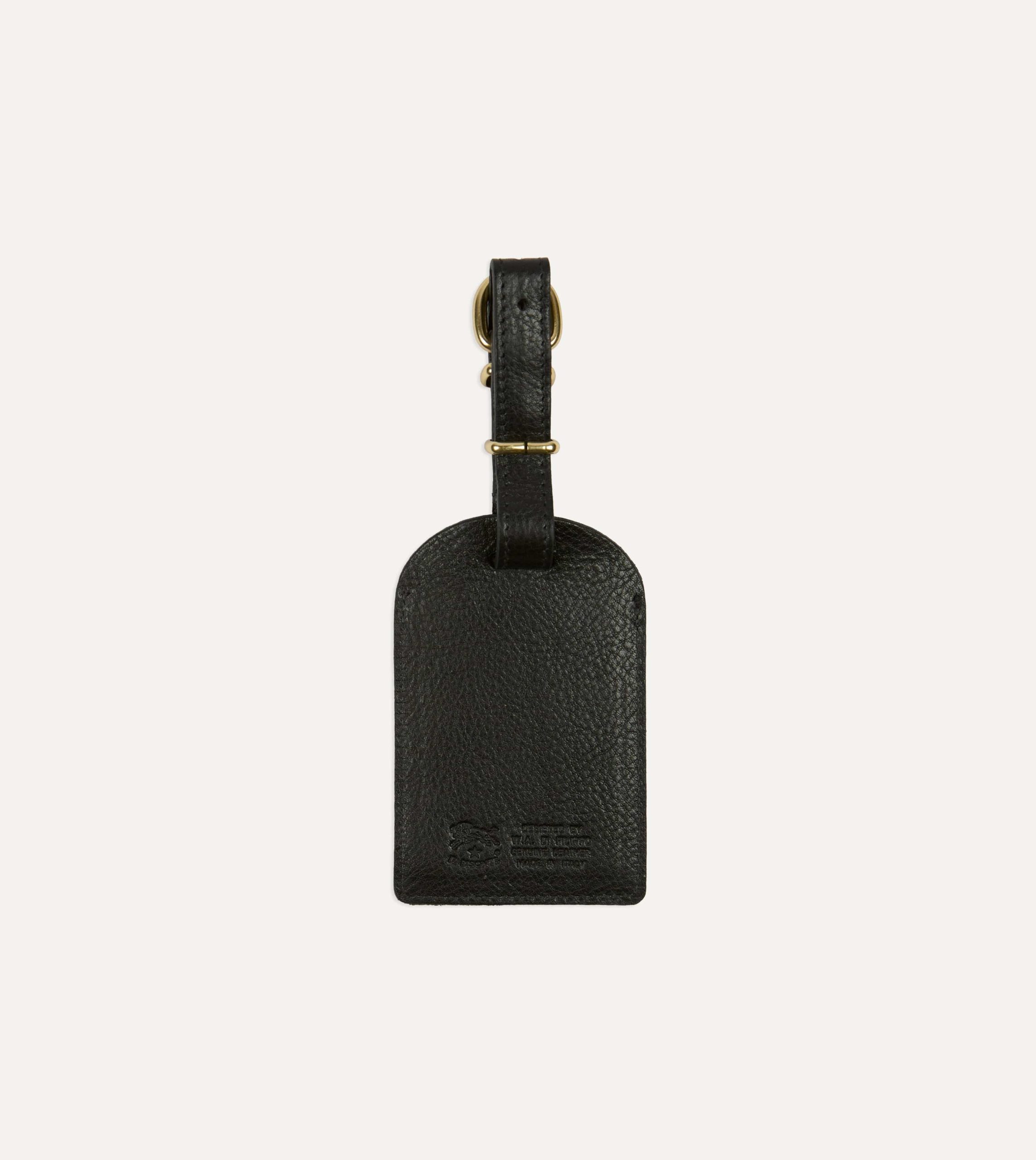 Il Bisonte Black Leather Luggage Tag
