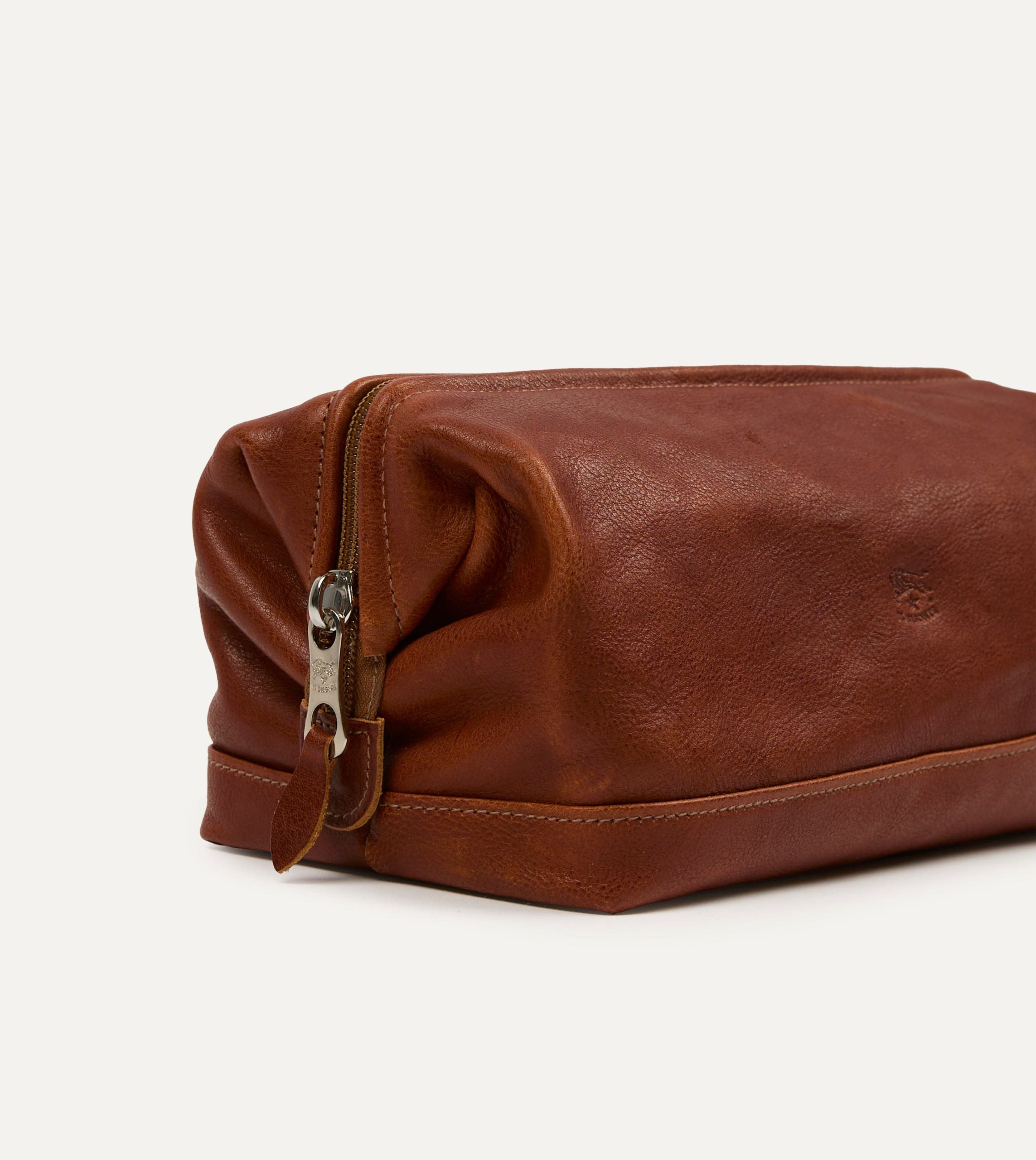 Il Bisonte Leather Wash Bag - Image 2